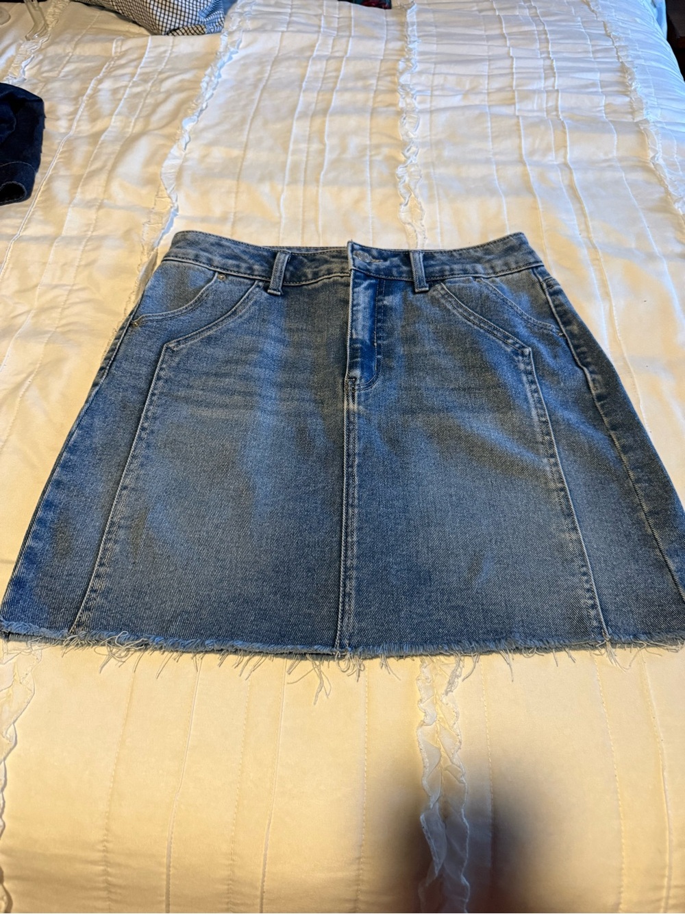 Classic Blue Denim Mini Skirt - Casual A-Line